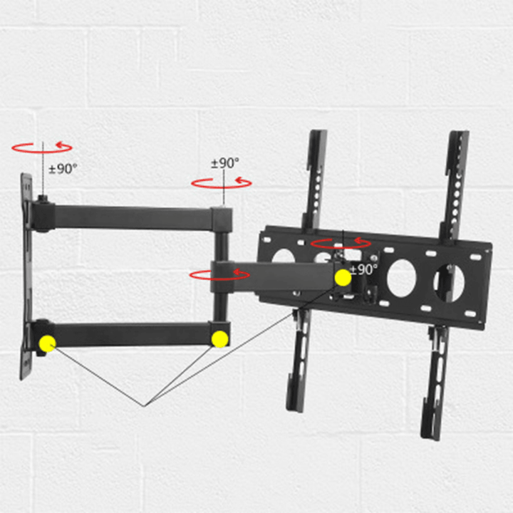 Three Gear Height Adjustable TV Stand Wall Mount Common Tilt Spin Bracket Monitor Holder for LCD LED - MRSLM