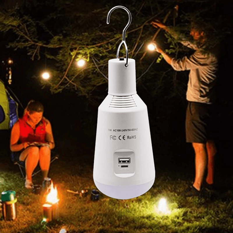 Ipree® Solar Work Lamp Outdoor Solar Panels Light Multi-Function Camping Tent Lamp USB Rechargeable Lamp E27 Emergency Bulb Lamp - MRSLM