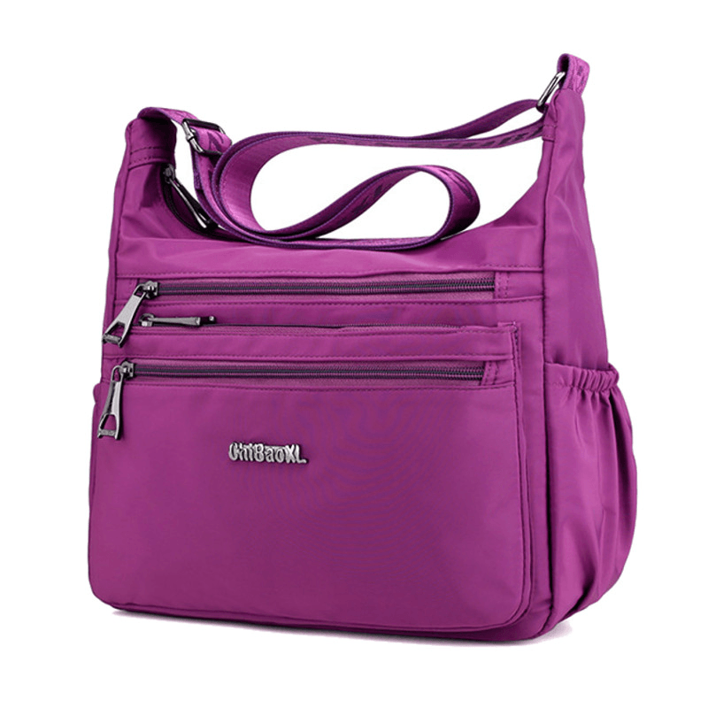 Women Nylon Light Shoulder Bags Multi Pockets Crossbody Bag - MRSLM