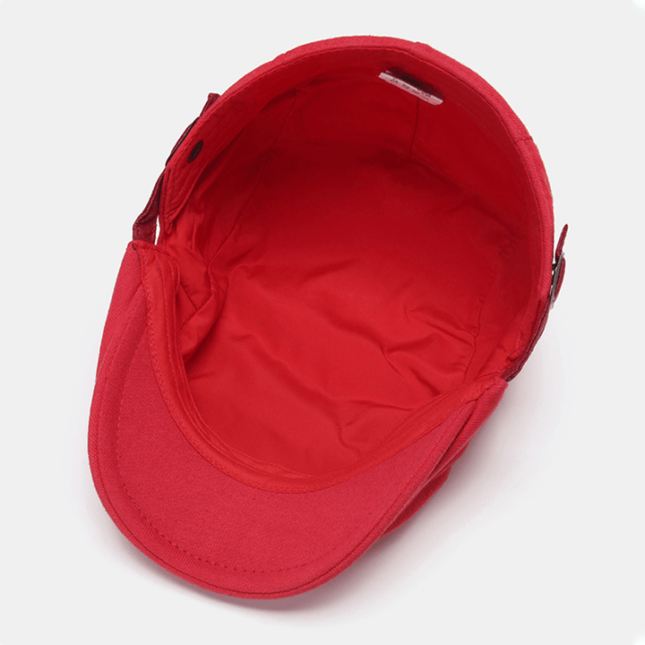 Men Solid Color Casual Berets British Retro Sunshade Forward Hat Flat Hat Newsboy Hat Painter Hat - MRSLM