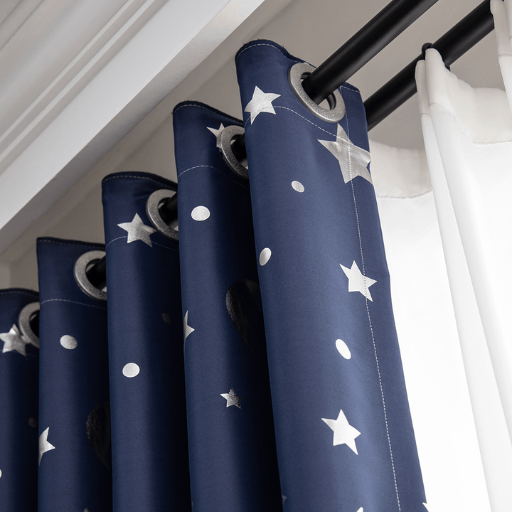 Polyester Window Curtains Moon Star Kids Child Bedroom Window Door Curtains for Living Room Home Decor - MRSLM