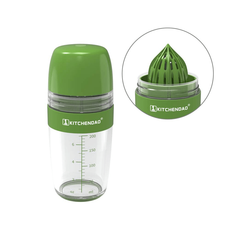 KITCHENDAO 2 in 1 Leak-Free Salad Dressing Bottle Shaker with Citrus Juicer - 250Ml - MRSLM