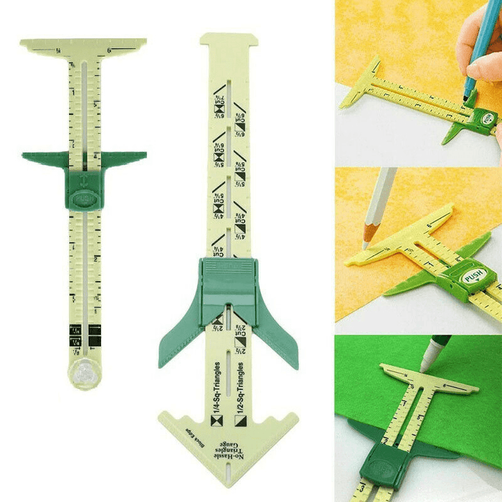 5 in 1 Sliding Gauge Measuring Sewing Tool Caliper Multi-Function Quilting Craft Tool - MRSLM