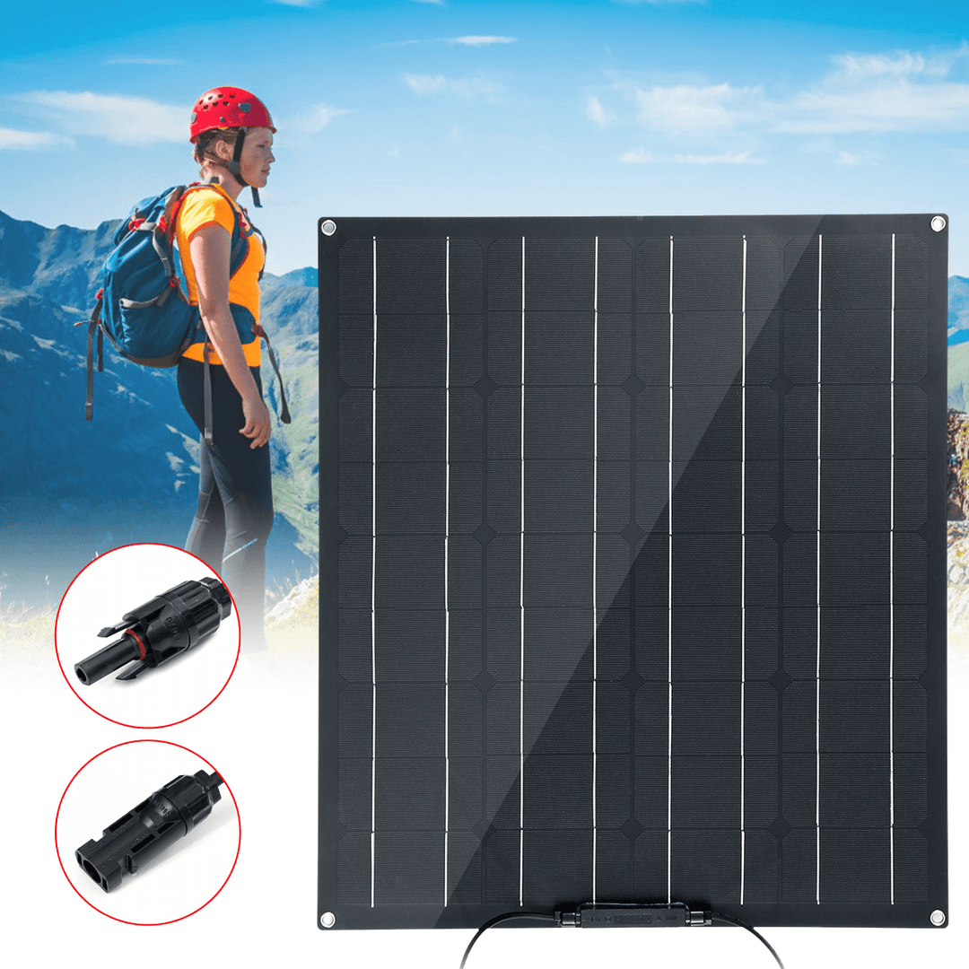 50W Solar Panel Matte Texture Field Vehicles Emergency Charger with 4 Protective Corners - MRSLM