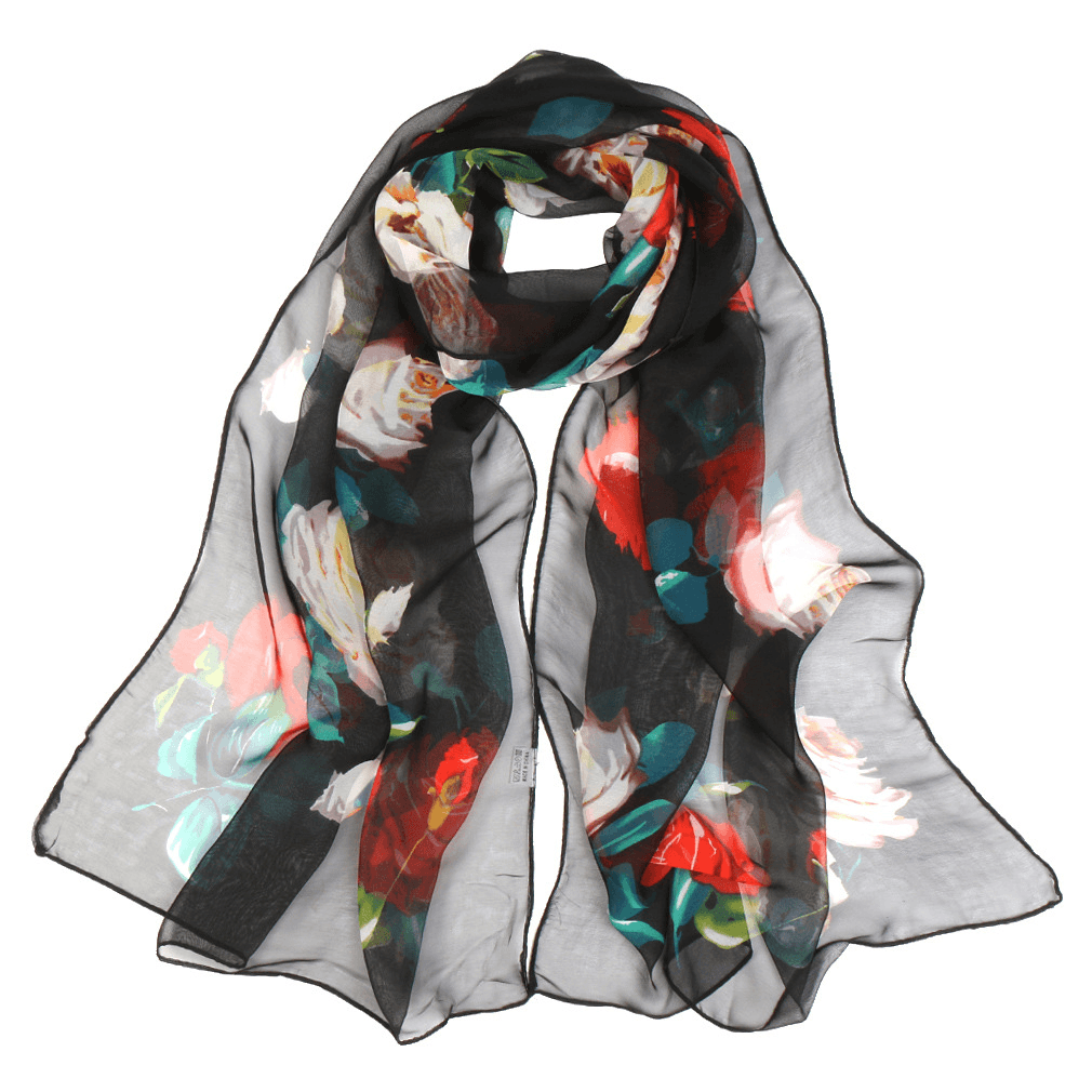 Summer Lotus Pond Moonlight Thin Silk Scarf - MRSLM