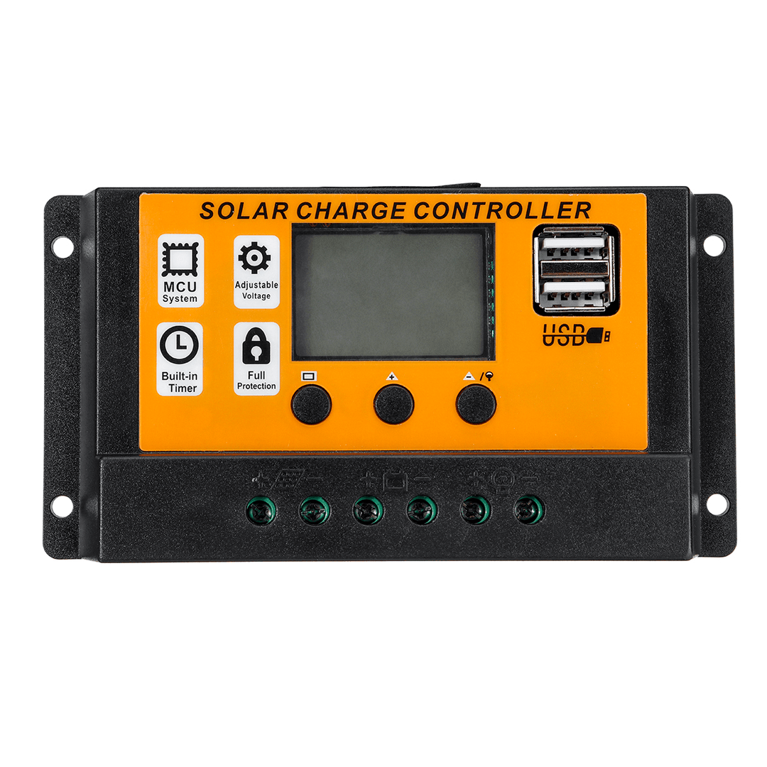 LCD Display 12V/24V Auto Solar Charge Controller PWM Controller Dual USB Solar Panel Controller - MRSLM