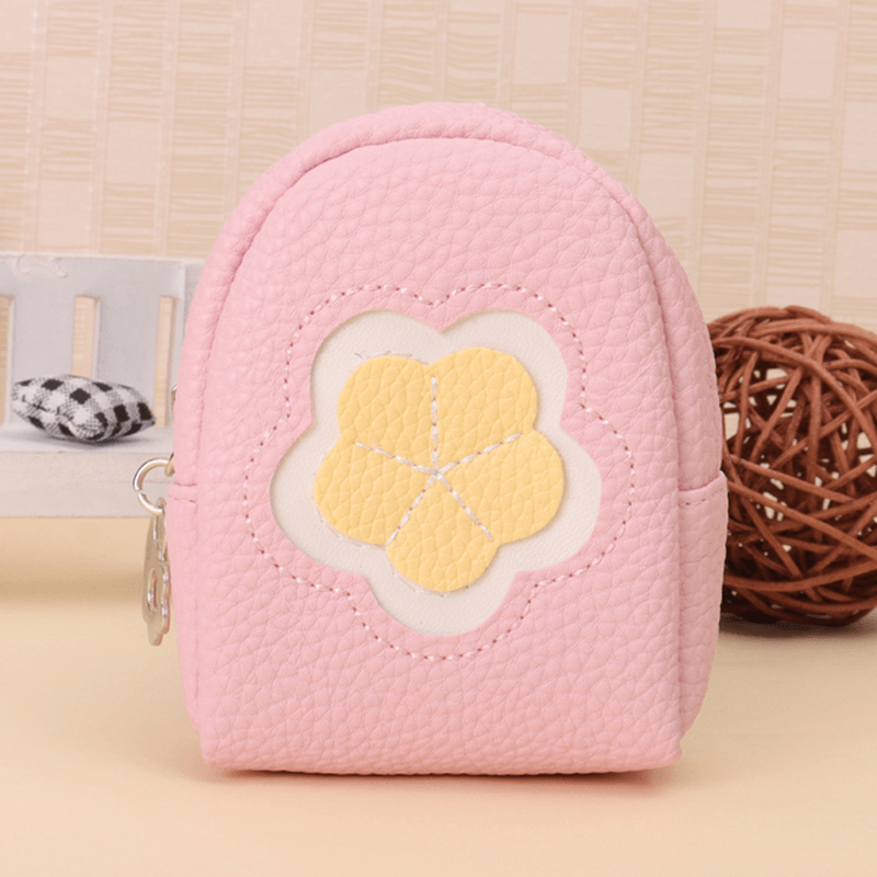 Women Quality PU Leather Cute Floral Pattern Change Wallet Coin Purse Card Holder - MRSLM