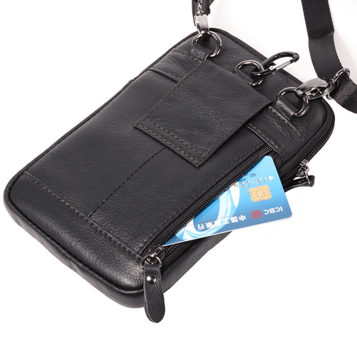 Genuine Leather 5.5-7″ Cell Phone Bag Waist Bag Crossbody Bag for Men - MRSLM