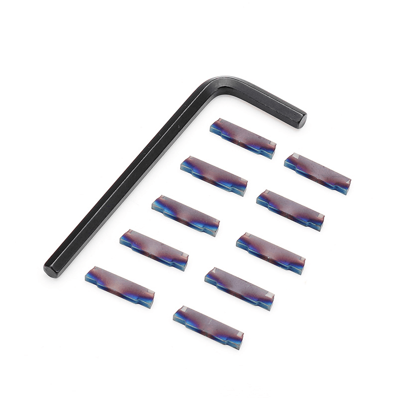 Drillpro MGEHR1212 Parting off Turning Tool Holder with 10Pcs Blue Nano MGMN200 Carbide Inserts - MRSLM