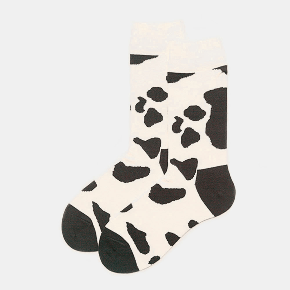 Couple Models Cow Texture Cotton Socks Japanese and Korean Style Cute Cotton Socks for Men and Women - MRSLM