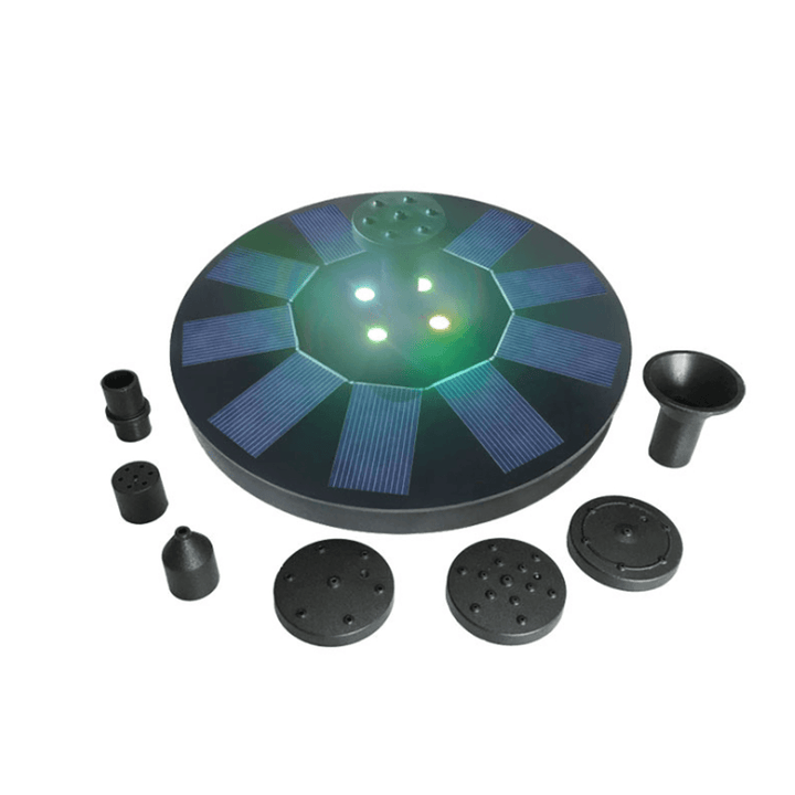 7V 1.4W Solar Powered Floating Birdbath Water Fountain Pump LED Pond Pool Decor - MRSLM