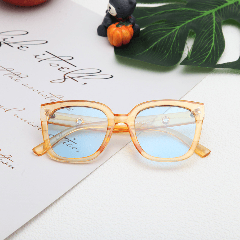 Youth Sunglasses Anti-Ultraviolet Retro Children'S Personality Literary Big Frame - MRSLM