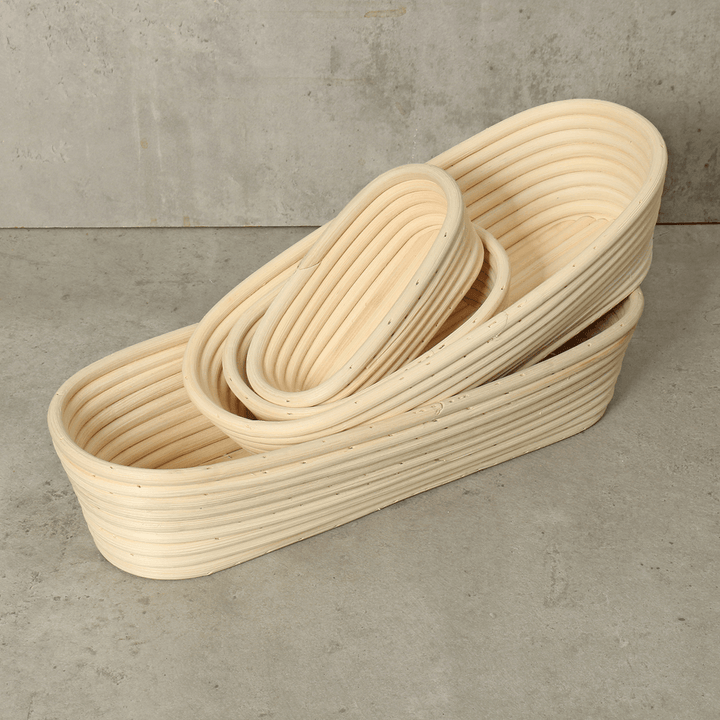 Long Oval Banneton Bread Dough Proofing Rattan Brotform Storage Baskets Loaf Proving Rising 4 Sizes - MRSLM