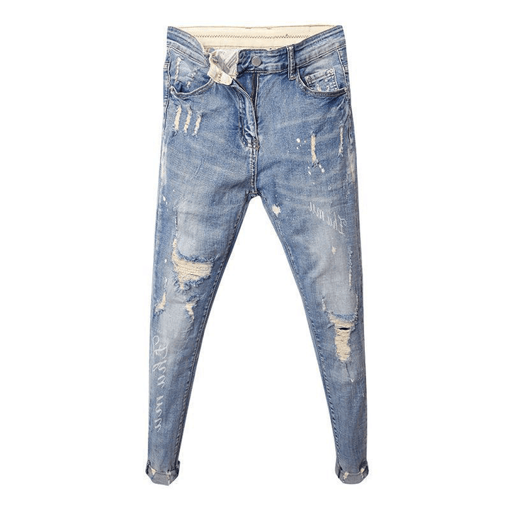 Men'S Fashion Trend Jeans Nine Points - MRSLM