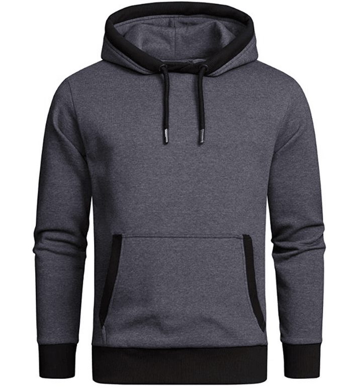 Solid Color plus Fleece Hooded Sweater Loose Men'S Clothing - MRSLM