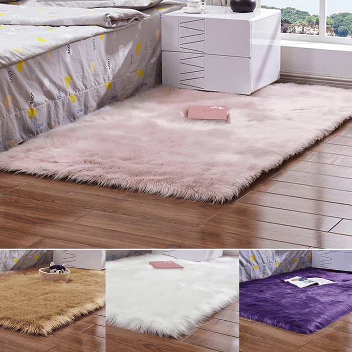 180 X 100 Cm Floor Rug Polyester Acrylic Plush Mat for Living Room Plush Rug Children Bed Room Fluffy Floor Carpets - MRSLM