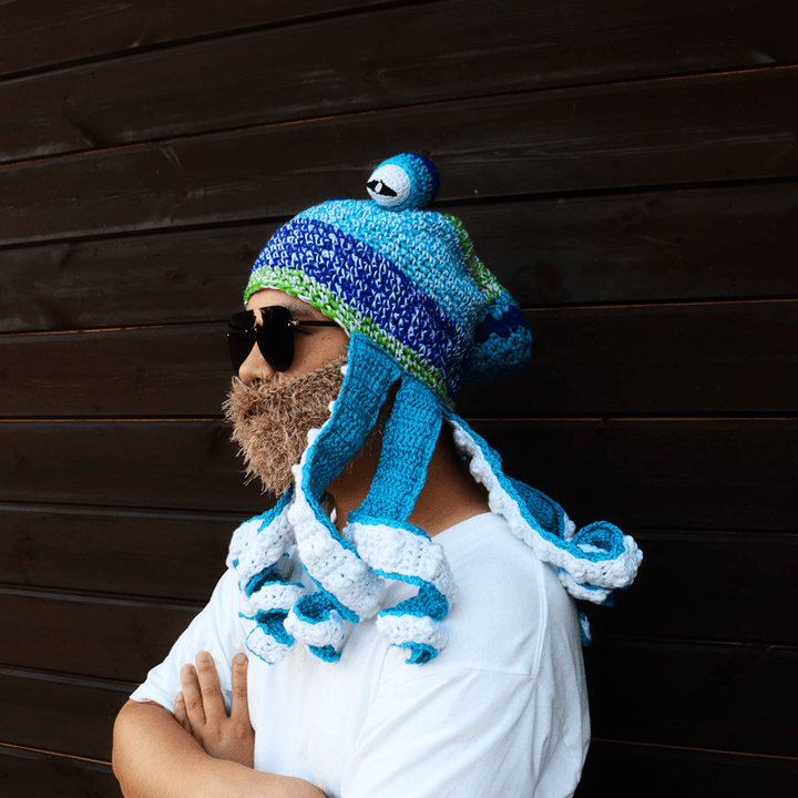 Octopus Hat Octopus Knitted Wool Hat plus Beard - MRSLM