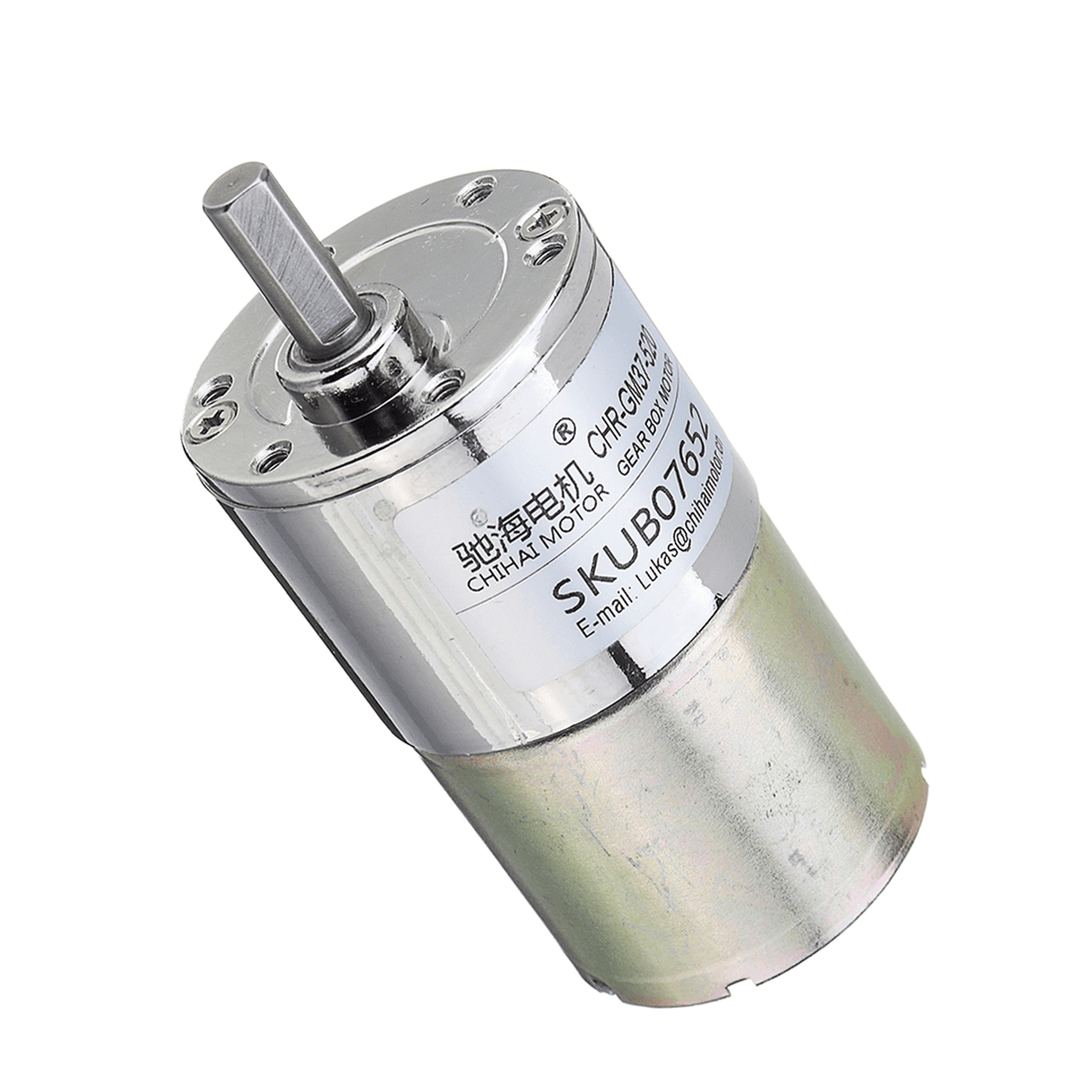 Chihai CHR-37GB-520S DC Motor 12V 1:150 52Rpm Permanent Magnet Carbon Brush Reduction Gear Motor - MRSLM