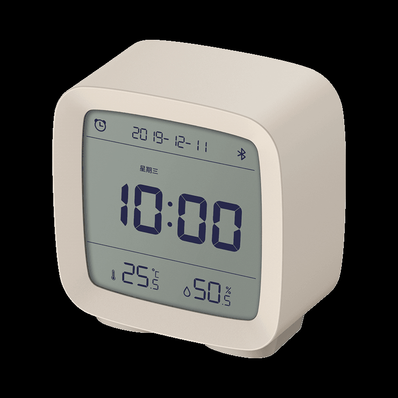 Cleargrass CGD1 APP Control Bluetooth 5.0 Thermometer Hygrometer LCD Screen Adjustable Nightlight Alarm Clock Calendar - MRSLM