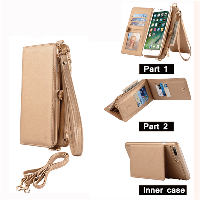 Genuine Leather Multifunctional Iphone6/6S/6 Plus/6S plus Phone Case Wallet Card Holder Phone Bag - MRSLM