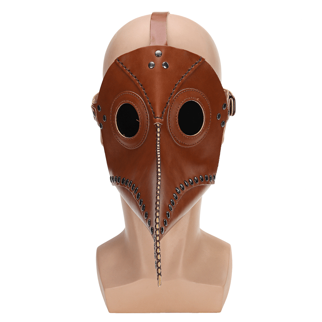 Steampunk Bird Beak Mask Retro Rivet Cosplay Leather Halloween - MRSLM