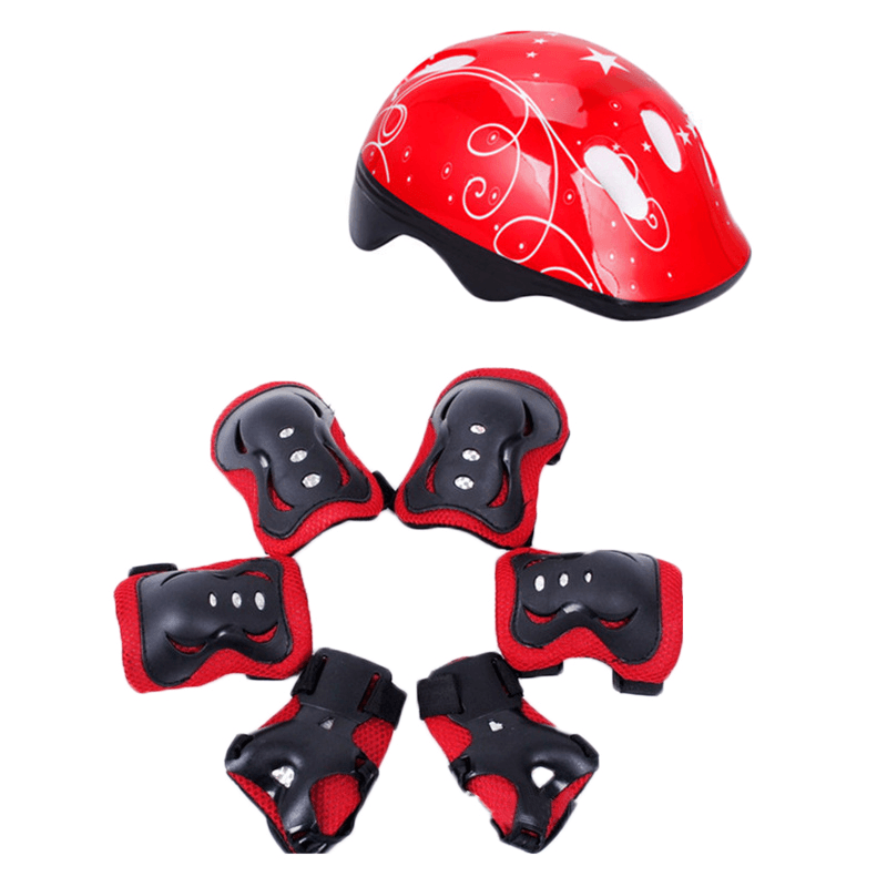 7Pcs Children Cycling Skating Skateboard Bike Helmet Elbow Knee Hand Pads Sports Protective Gear - MRSLM