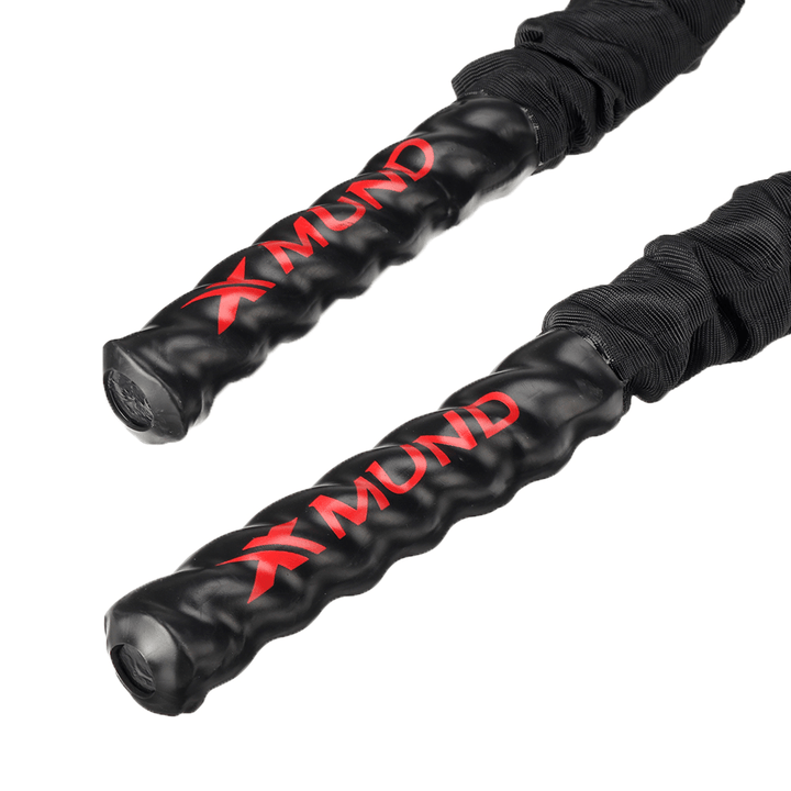 XMUND XD-BR1 Battle Rope Exercise Training Rope 30Ft Length Workout Rope Fitness Strength Training Home Gym Outdoor Cardio Workout, Anchor Kit Included - MRSLM