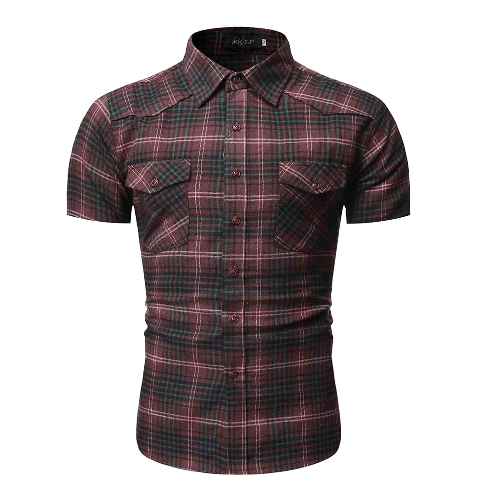 Men'S Plaid Shirt Casual Style plus Size - MRSLM