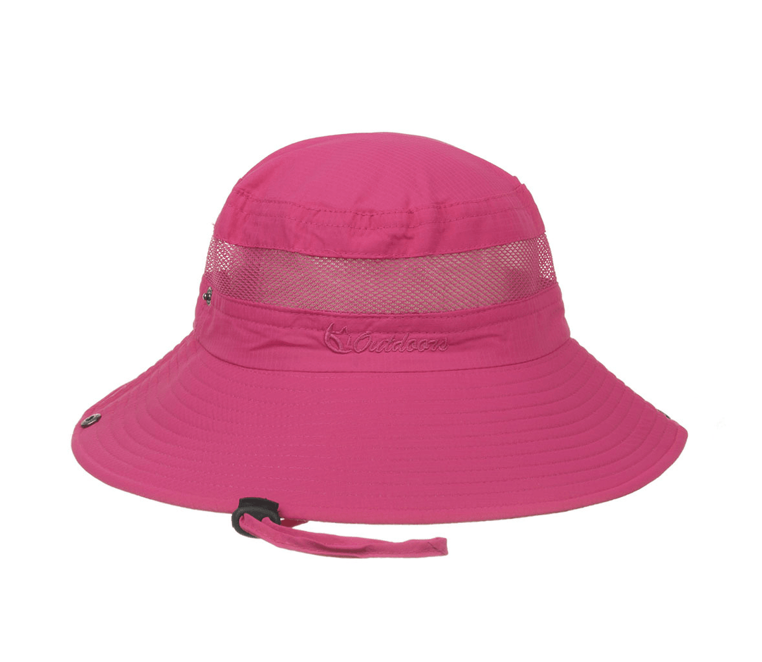 Mesh Breathable Solid Color Sunscreen Fisherman Hat Basin Hat - MRSLM