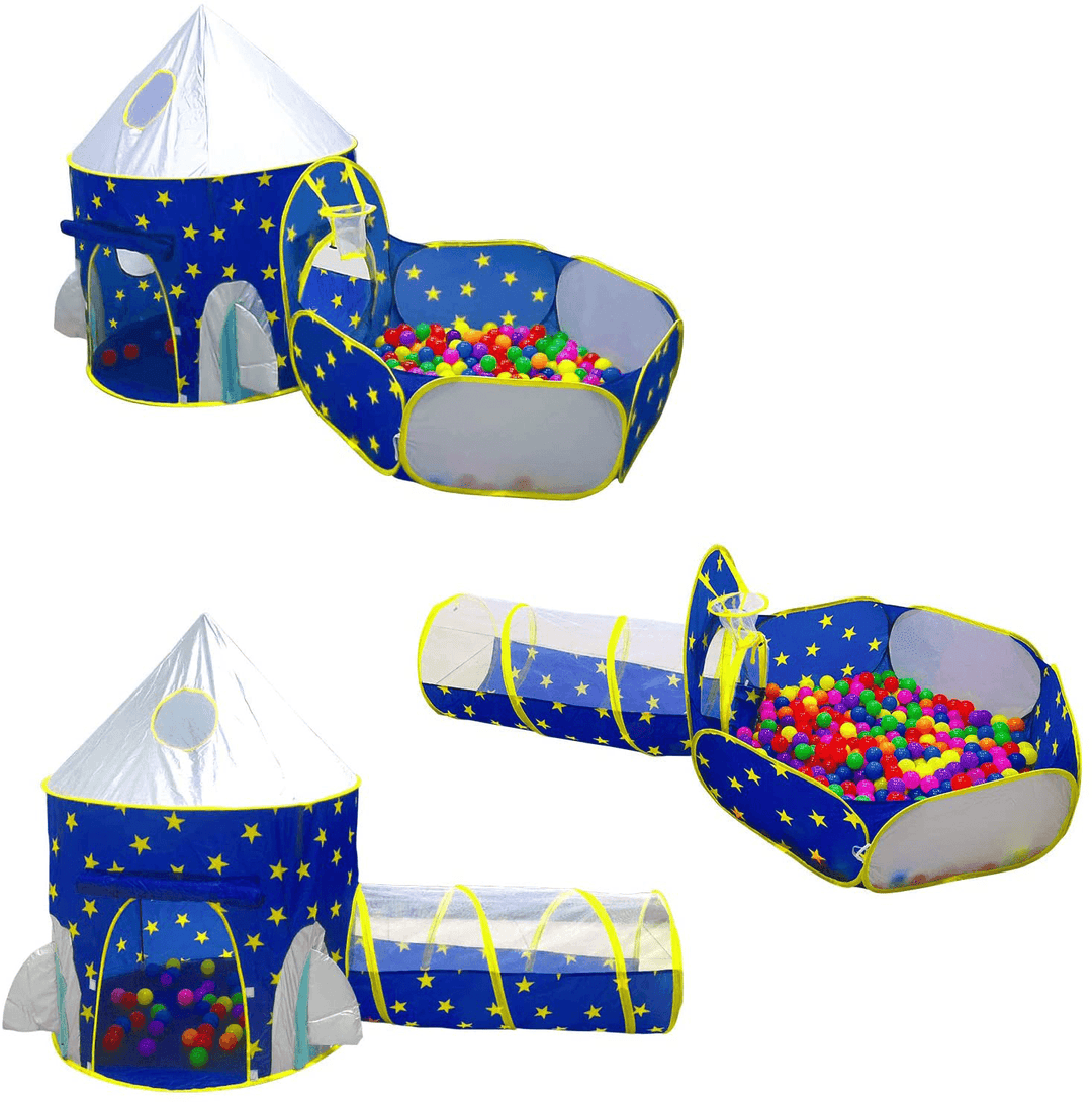 3-In-1 Kids Play Tent Crawling Tunnel Tent House Ball Pit Pool Children Game Gift - MRSLM