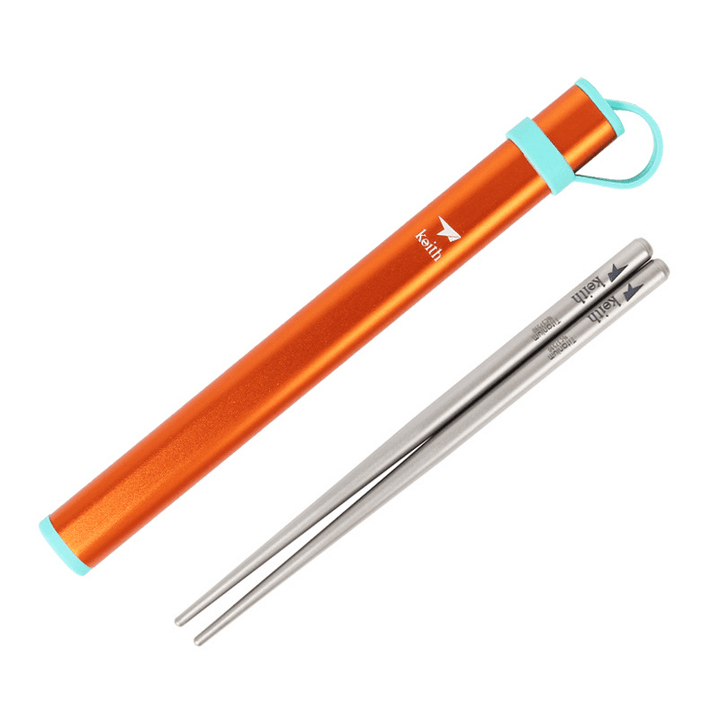 Keith Ti5625 Titanium Ultralight Chopsticks Outdoor Camping Adult Children Portable Tableware - MRSLM