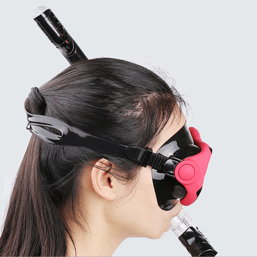 Anti-Fog Scuba Snorkeling Camera Diving Mask Tempered Glass Swimming Goggles with Breathing Tube - MRSLM