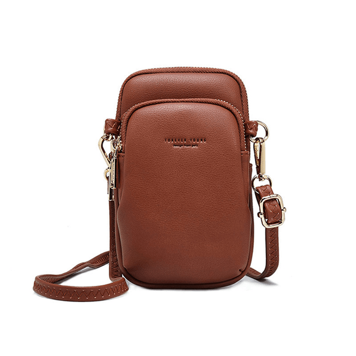 Pierreloues Women's Casual Crossbody Bag: Solid Shoulder Phone Bag for Everyday Use - MRSLM