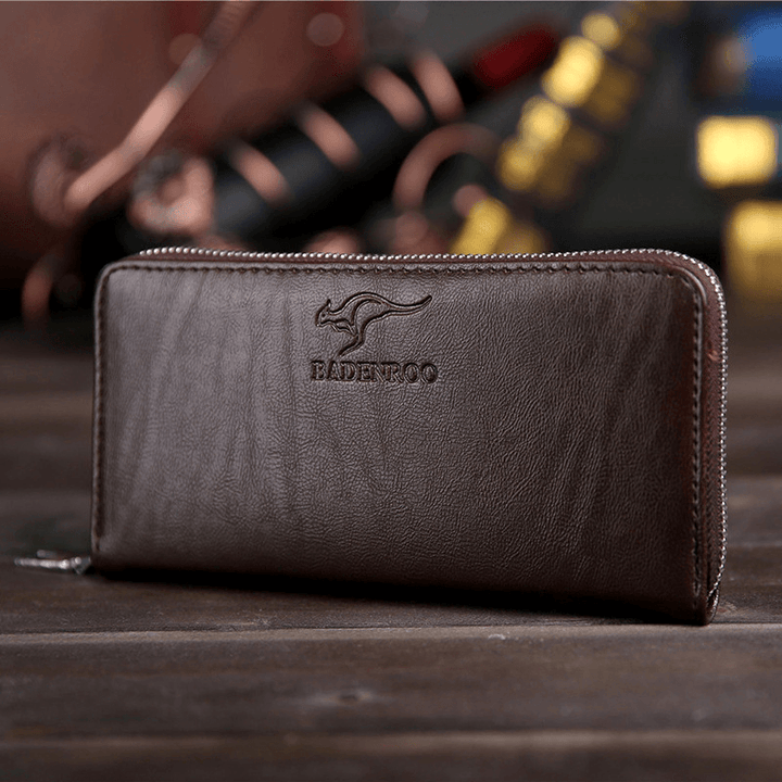 Men Fashion New Faux Leather Business Clutches Bag Phone Bag Wallet - MRSLM