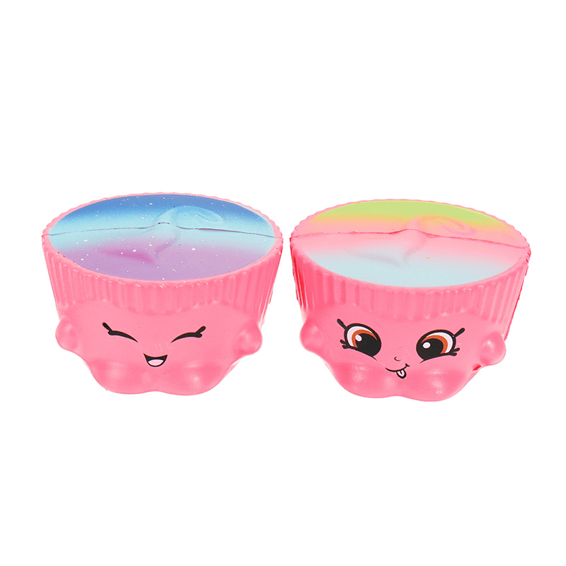 2Pcs Cake Cup Squishy 6.5*3.5Cm Slow Rising Soft Collection Gift Decor Toy - MRSLM