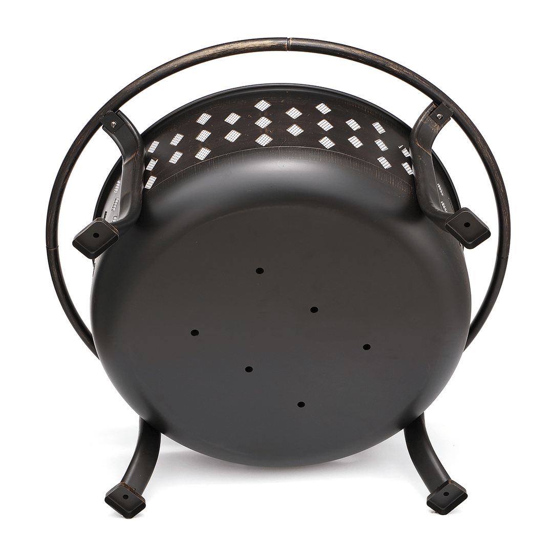 36Inch Wood Burning Fire Pits BBQ Grill Steel Cooking Grid Stove Outdoor Bonfire Patio Camping Garden - MRSLM