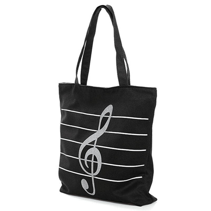 Women Canvas Musical Shopping Bags Tote Girls Portable Shoulder Bags Handbags - MRSLM