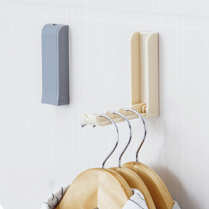 Folding Door Back Space Saving Cloth Hanger Hook Rack for Bathroom Bedroom Door Hanging Folding Cloth Hanger - MRSLM