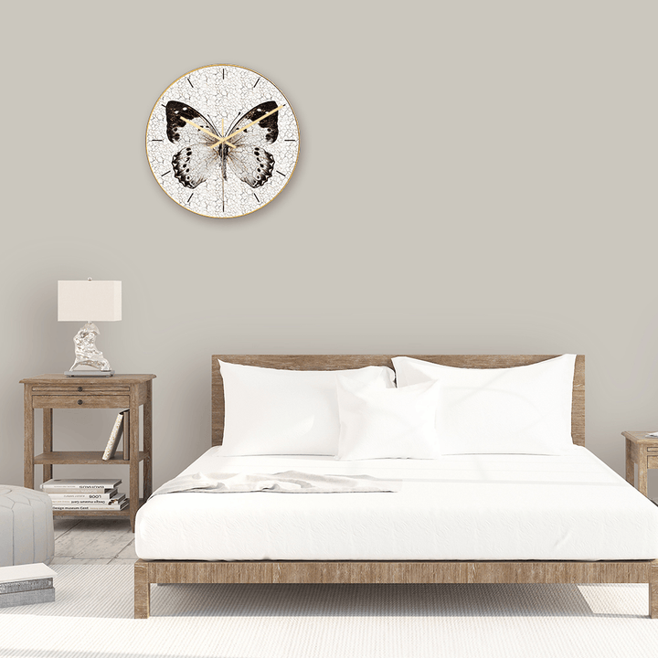 CC012 Creative Butterfly Pattern Wall Clock Mute Wall Clock Quartz Wall Clock for Home Office Decorations - MRSLM