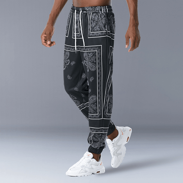 Retro Printed Jogging Pants Casual Sweatpants - MRSLM