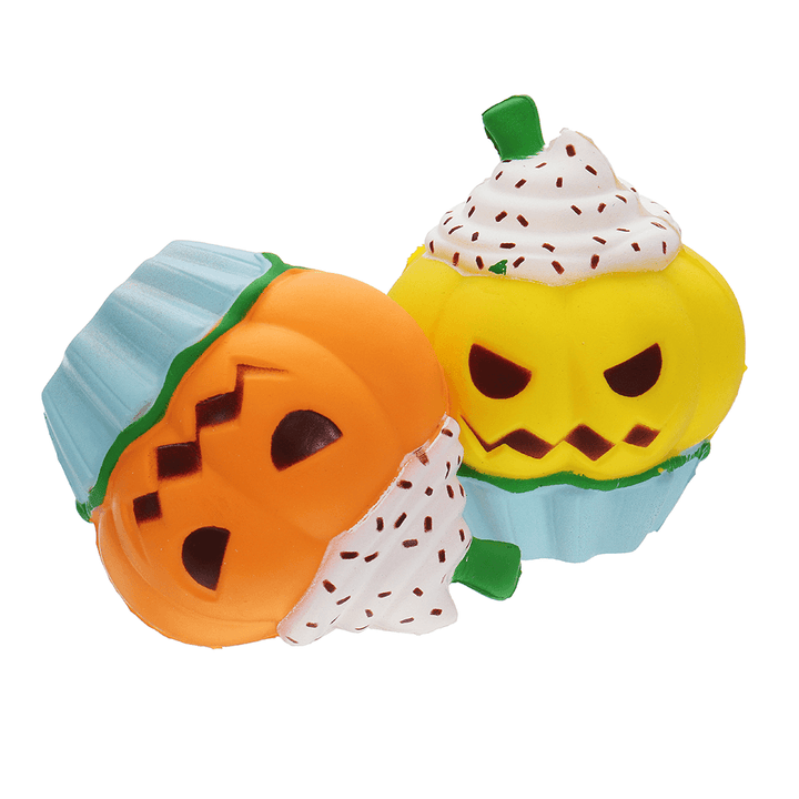 3PCS Halloween Pumpkin Ice Cream Squishy 13*10CM Slow Rising Soft Toy with Packaging - MRSLM