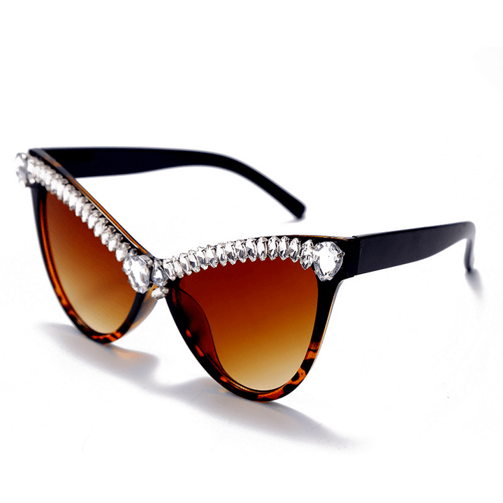 Handmade Rhinestone Fashion Cat Eye Sunglasses - MRSLM