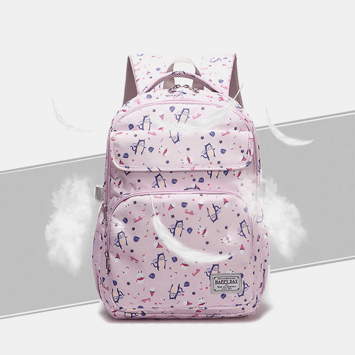 Women Waterproof Large Capacity Print Nylon Casual Backpack - MRSLM