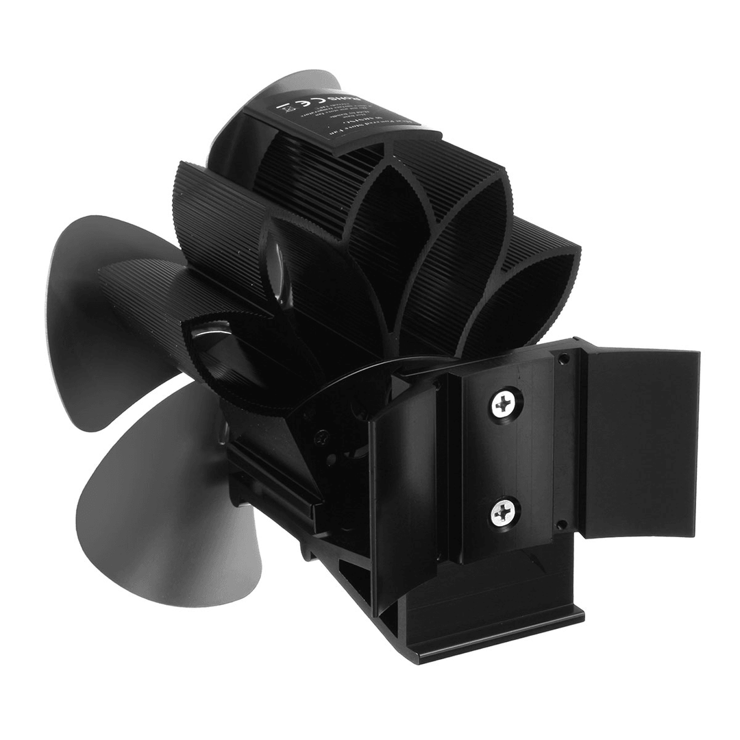 5 Blade Wall Mounted Stove Fan Fireplace Fan Winter Warm Heater Powered Fan 7.1Inch 1500RPM Wood Burner - MRSLM