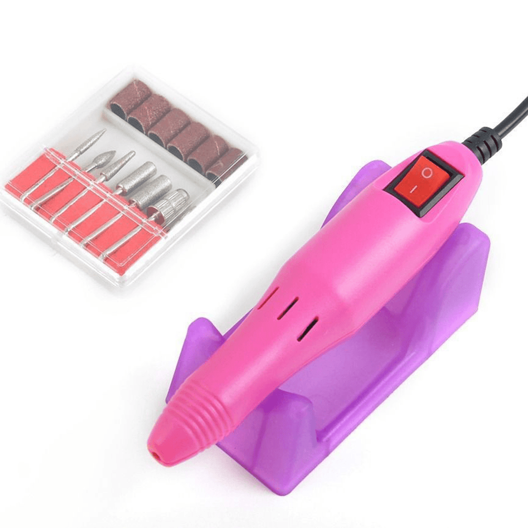 110/220V Electric Nail Drill Pen Set Nail File Art Manicure Pedicure Polish Tools - MRSLM