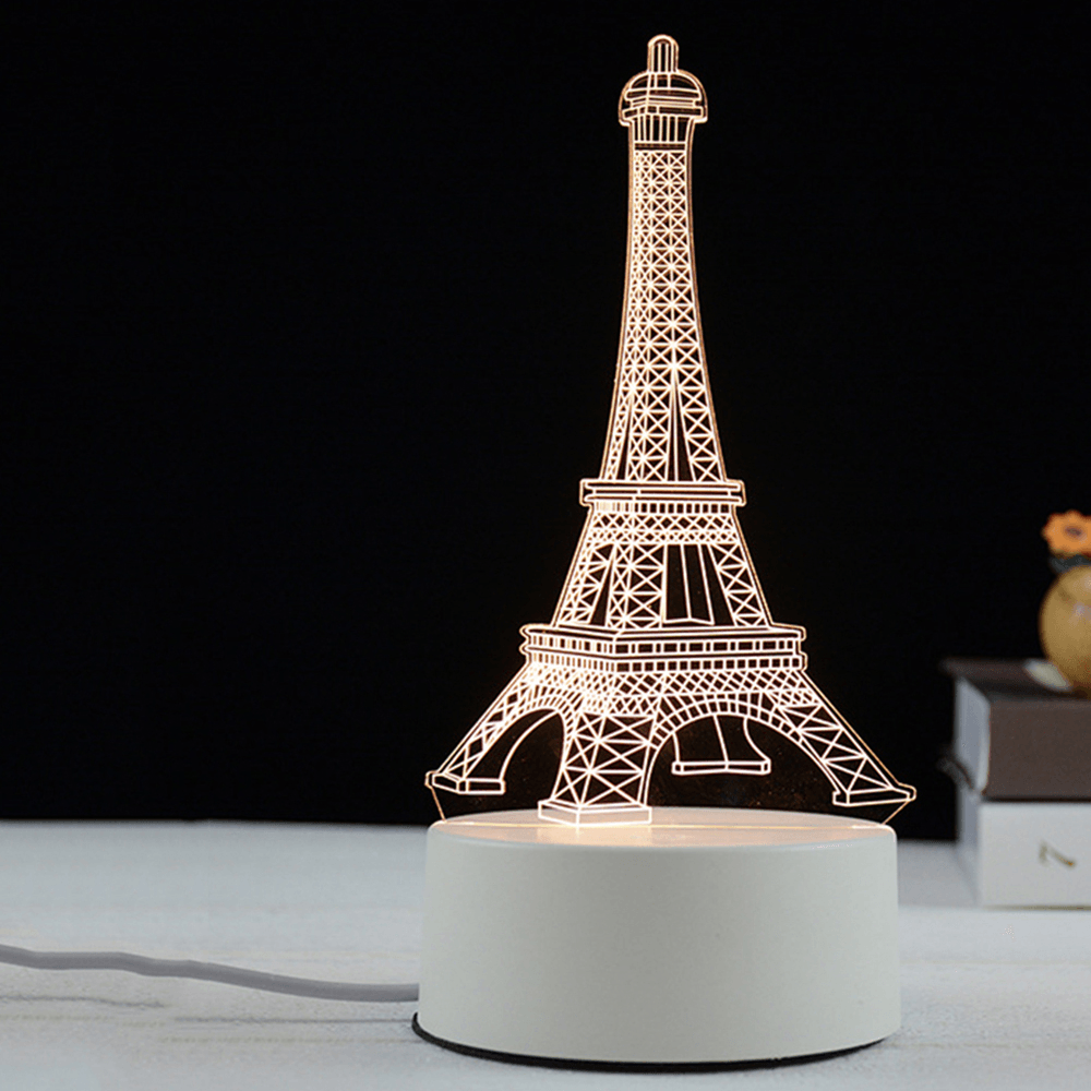 3D Eiffel Tower Led Night Light USB Charging Creative Colorful Home Decor for Bedroom Garden Living Room Decoration - MRSLM