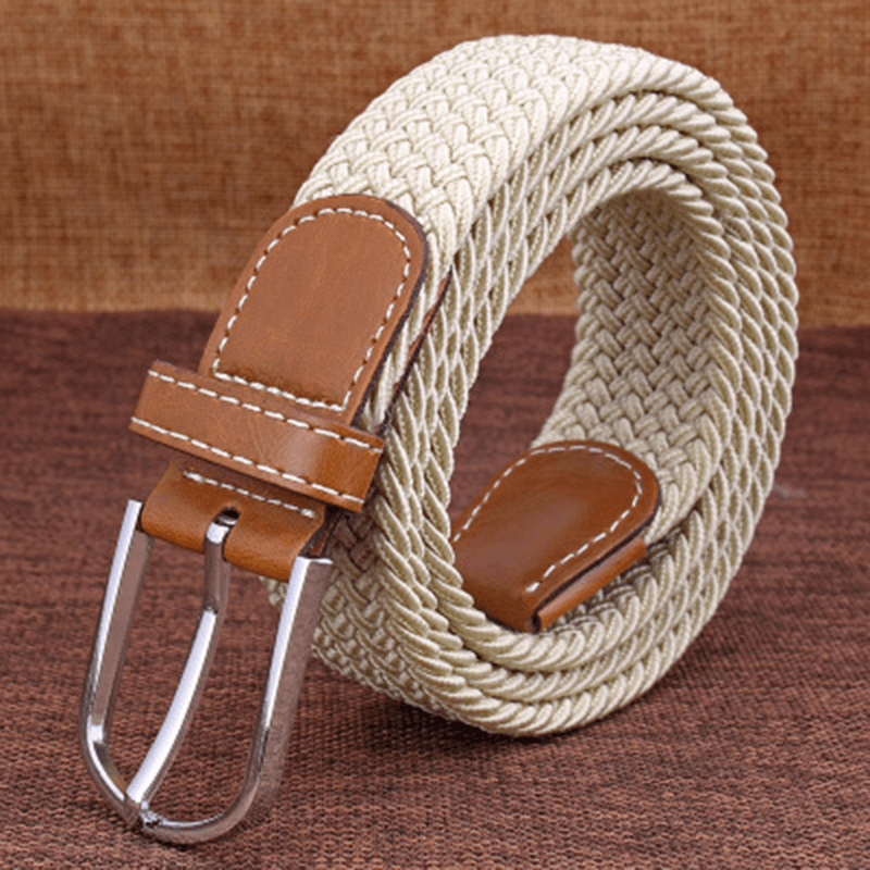 Unisex Nylon Casual Stretch Woven Belt Wild Pin Buckle 107Cm Adjustable Tactical Belt - MRSLM