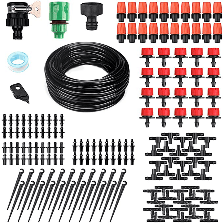 15M Garden Watering System Drip Irrigation Spray Nozzle Kit 165Pcs Micro Sprinklers Hose Plant Watering Set - MRSLM