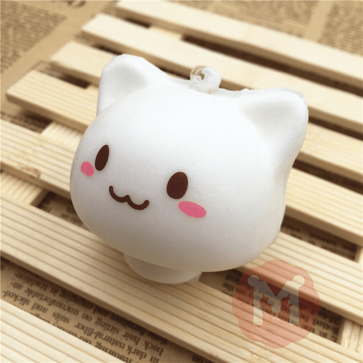 Squishy Toys Mushroom Cat Kawaii Cartoon Cute Face Decor Bag Cell Phone Straps - MRSLM