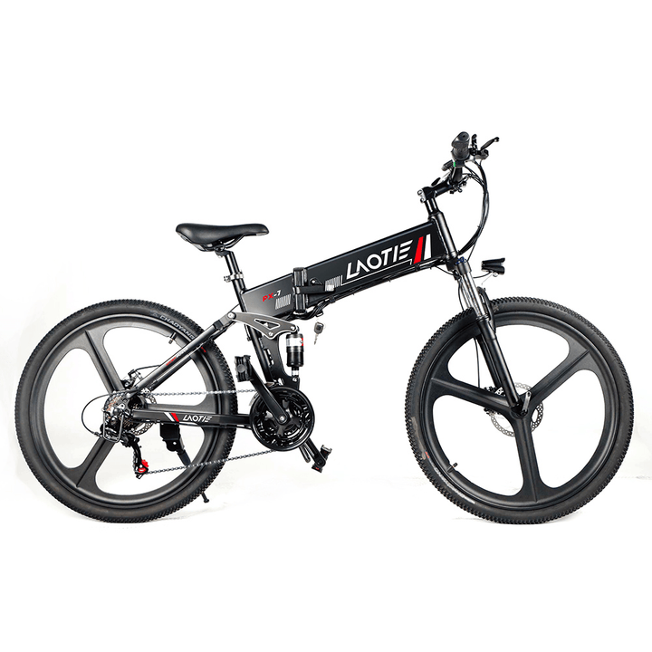 LAOTIE® PX7 48V 10Ah 350W 26In Folding Electric Moped Bike 35Km/H Top Speed 80Km Mileage E-Bike Mountain Bicycle - MRSLM